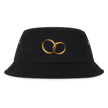 zwei goldene Ringe - Ehering - Hochzeit - Kinder Bucket Hat - Schwarz - Vorne