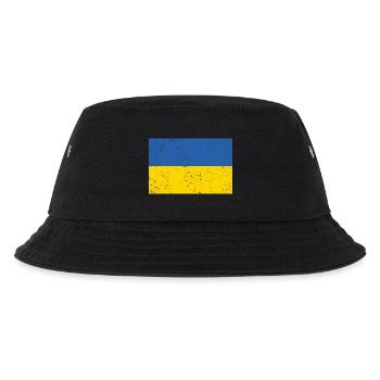 Ukraine Flagge Distressed Cool - Kinder Bucket Hat - Schwarz - Vorne