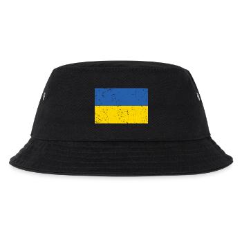 Ukraine Flagge Distressed - Kinder Bucket Hat - Schwarz - Vorne
