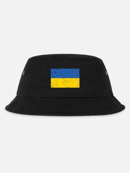 Ukraine Flagge Distressed - Kinder Bucket Hat - Schwarz