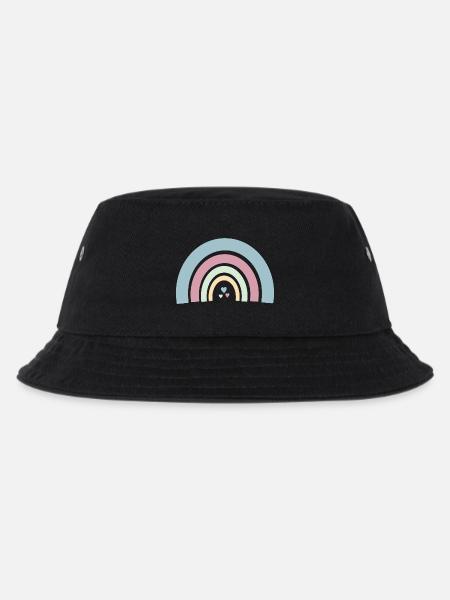 Regenbogen - Kinder Bucket Hat - Schwarz