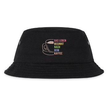 Kaffee Trinken Koffein Kaffeetasse Statement - Kinder Bucket Hat - Schwarz - Vorne