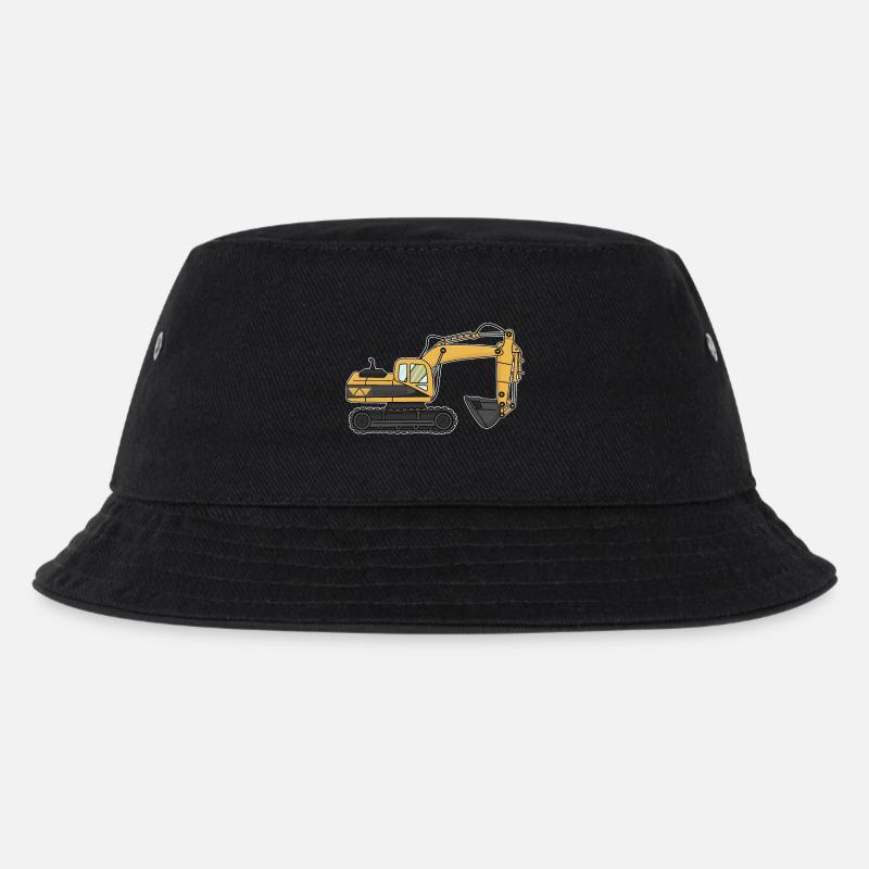 Bagger, Baustelle - Kinder Bucket Hat - Schwarz