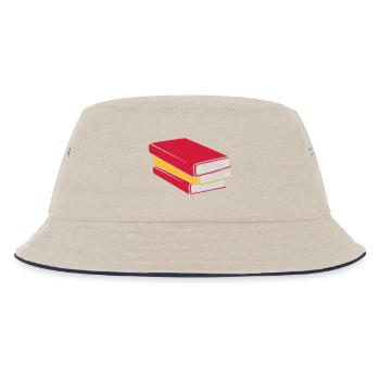 Design stacked books comic - Kids’ Bucket Hat - ecru/navy - Front