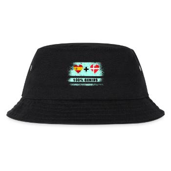 Spanien und Dänemark Flagge 100% genial - Kinder Bucket Hat - Schwarz - Vorne
