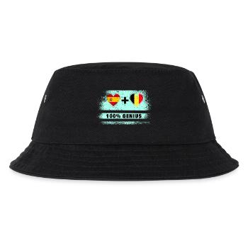 Spanien und Belgien Flagge 100% genial - Kinder Bucket Hat - Schwarz - Vorne