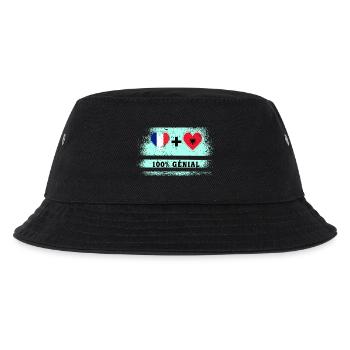 Flagge Frankreich und Albanien 100% genial - Kinder Bucket Hat - Schwarz - Vorne