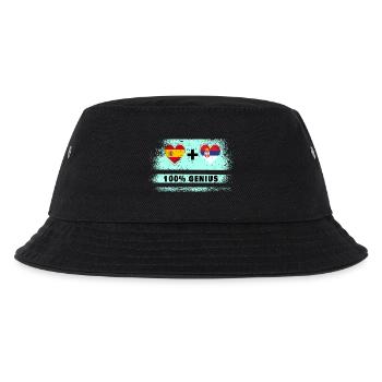 Spanien und Serbien Flagge 100% genial - Kinder Bucket Hat - Schwarz - Vorne