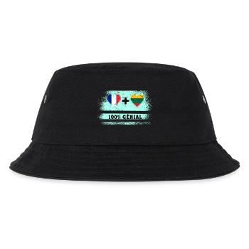 Hinweis Frankreich und Litauen 100% genial - Kinder Bucket Hat - Schwarz - Vorne