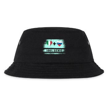 Italien und Slowenien 100% geniale Flagge - Kinder Bucket Hat - Schwarz - Vorne