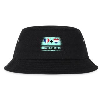 Hinweis Frankreich und Niederlande 100% genial - Kinder Bucket Hat - Schwarz - Vorne