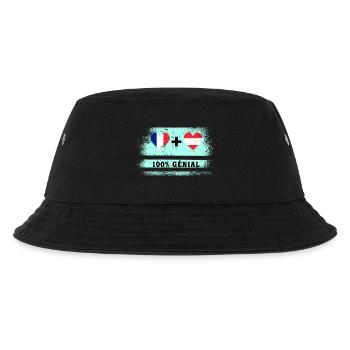 Frankreich und Österreich 100% tolle Flagge - Kinder Bucket Hat - Schwarz - Vorne