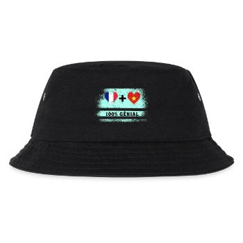 Flagge Frankreich und Vietnam 100% genial - Kinder Bucket Hat - Schwarz - Vorne
