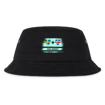 Costa Rica & Schweden 100% perfekt / Geschenk - Kinder Bucket Hat - Schwarz - Vorne