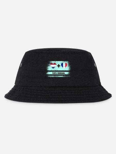 Frankreich und Niederlande 100% Genius Flagge - Kinder Bucket Hat - Schwarz