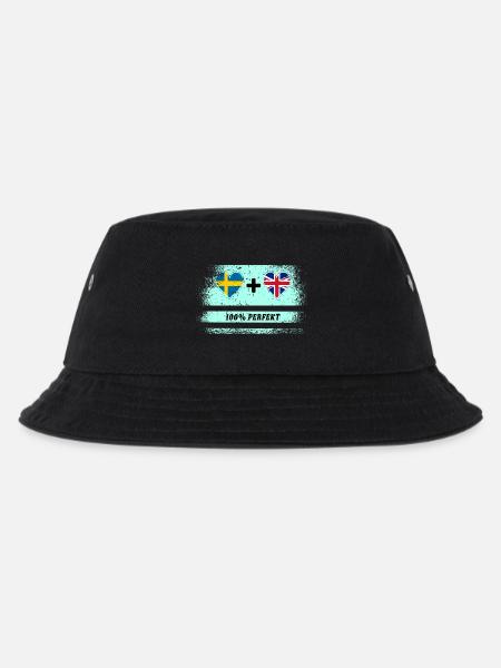 UK & Schweden 100% perfekt - Kinder Bucket Hat - Schwarz