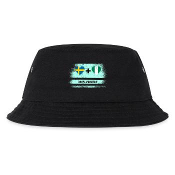 Nigeria und Schweden 100% perfekt / Geschenk - Kinder Bucket Hat - Schwarz - Vorne