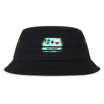 Polen und Schweden 100% perfekt / Geschenk - Kinder Bucket Hat - Schwarz - Vorne
