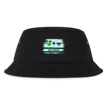 Slowenien und Schweden 100% perfekt / Geschenk - Kinder Bucket Hat - Schwarz - Vorne