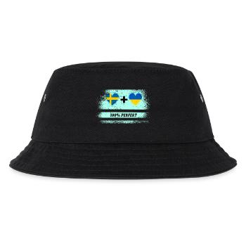 Ukraine und Schweden 100% perfekt / Geschenk - Kinder Bucket Hat - Schwarz - Vorne