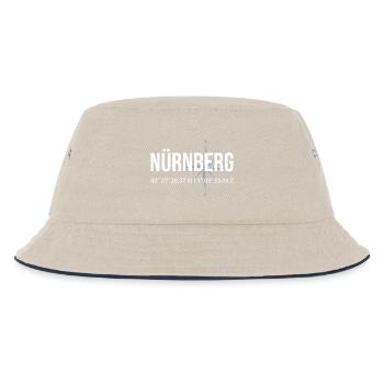 Koordinaten Nürnberg - Kinder Bucket Hat - Natur/Navy - Vorne
