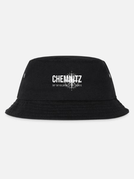 Koordinaten Chemnitz - Kinder Bucket Hat - Schwarz