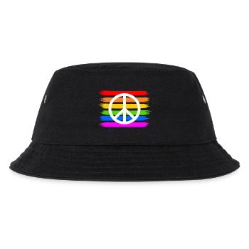Peace Peacezeichen auf Regenbogenfahne regenbogen - Kinder Bucket Hat - Schwarz - Vorne