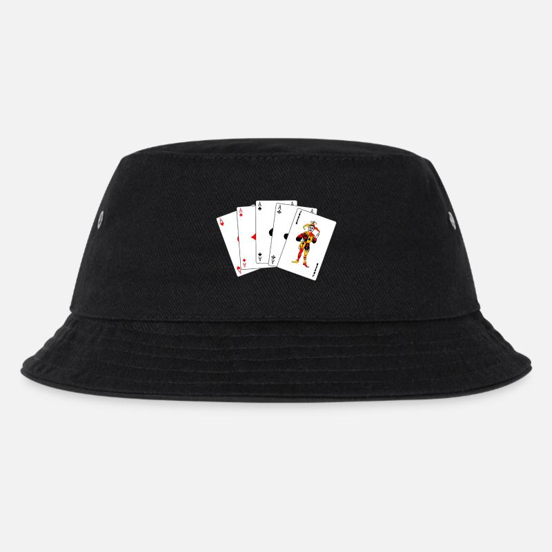 Fünf Karten Fünf gleiche Karten - Kinder Bucket Hat - Schwarz