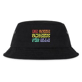 Die Sonne scheint für alle - Kinder Bucket Hat - Schwarz - Vorne