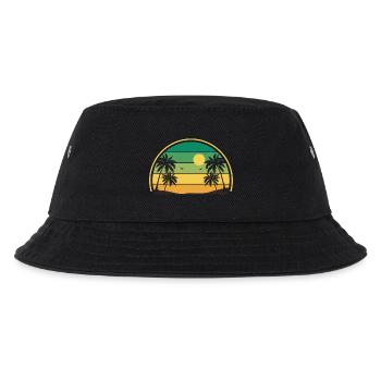 Retro Sommer Sonnenuntergang - Kinder Bucket Hat - Schwarz - Vorne