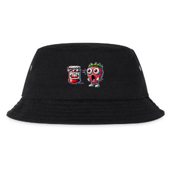 Lustiges Erdbeere Marmeladen Design - Kinder Bucket Hat - Schwarz - Vorne