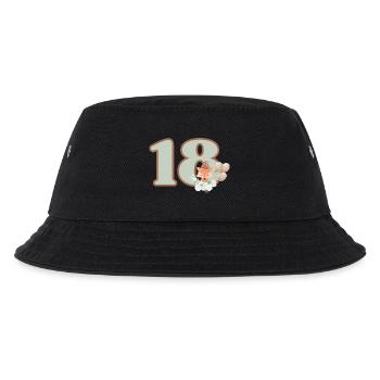 18th Birthday Fox Flowers - Kids’ Bucket Hat - black - Front