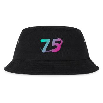 Nummer 75 mehrfarbig - Kinder Bucket Hat - Schwarz - Vorne