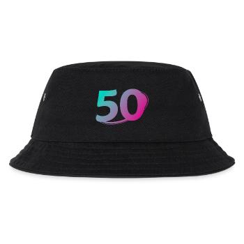 Nummer 50 mehrfarbig - Kinder Bucket Hat - Schwarz - Vorne