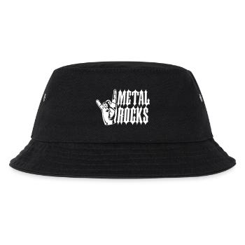 Heavy Metal Rocks Hard Rock Music Text Saying Logo - Kids’ Bucket Hat - black - Front