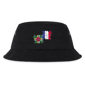 Dominica Frankreich Vintage Flagge Dominicaner - Kinder Bucket Hat - Schwarz - Vorne