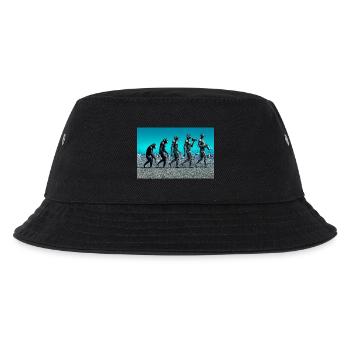Evolution des Fotografen: Vom Affen zum KI-Fotografen - Kinder Bucket Hat - Schwarz - Vorne
