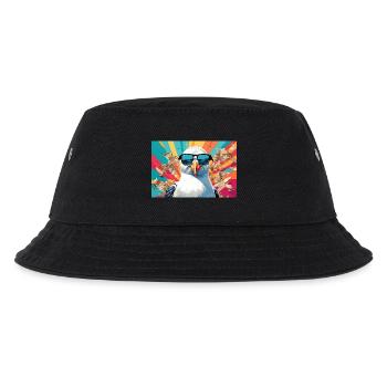 Coole Möwe im Getümmel - Kinder Bucket Hat - Schwarz - Vorne