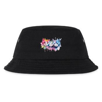 Farbenfrohe Britische Regenbogenkatzen - Kinder Bucket Hat - Schwarz - Vorne