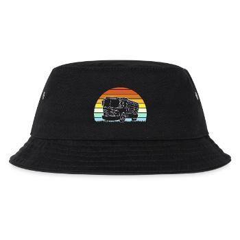 Bauwagen Baustelle Fahrzeug Kindergeburtstag - Kinder Bucket Hat - Schwarz - Vorne