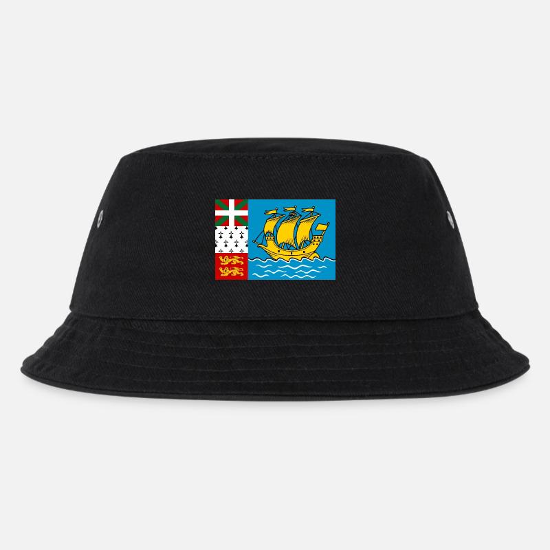 Drapeau de Saint-Pierre-et-Miquelon - Bob Enfant - noir