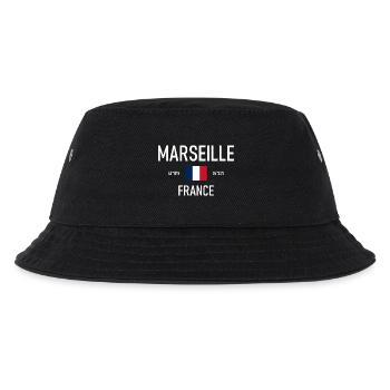 Marseille - France - Frankreich Flagge Koordinaten - Kinder Bucket Hat - Schwarz - Vorne