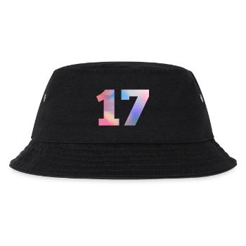 Bunte Zahl 17 - Kinder Bucket Hat - Schwarz - Vorne