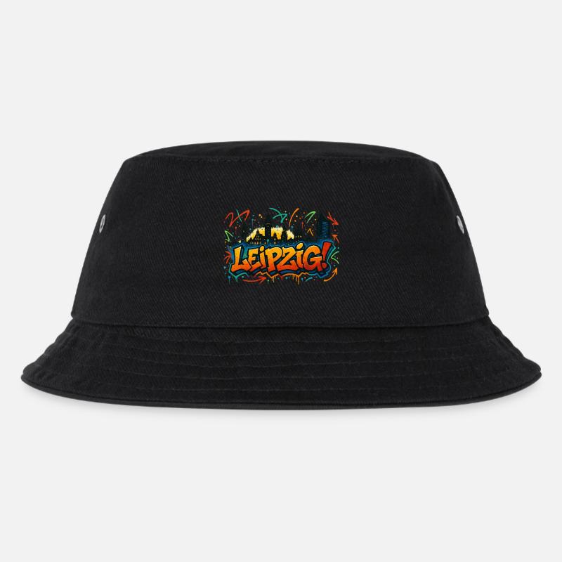 Graffiti Leipzig Skyline - Kinder Bucket Hat - Schwarz