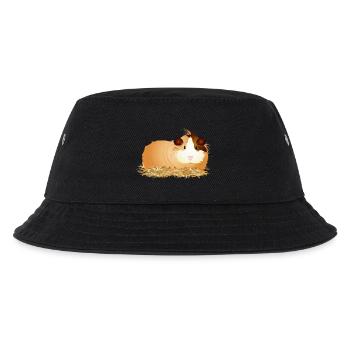 süßes Meerschweinchen liegt gemütlich im Stroh - Kinder Bucket Hat - Schwarz - Vorne
