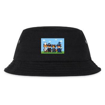 Pixelart Fuchsgruppe in Fantasiewelt - Kinder Bucket Hat - Schwarz - Vorne