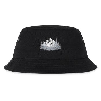 Ruhige Bergwald-Silhouette - Kinder Bucket Hat - Schwarz - Vorne