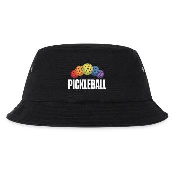 Pickleball Shirt mit bunten Bällen - Kinder Bucket Hat - Schwarz - Vorne