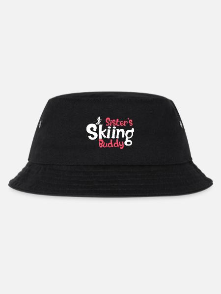 Funny Ski Lovers Graphic for Sisters - Kids’ Bucket Hat - black