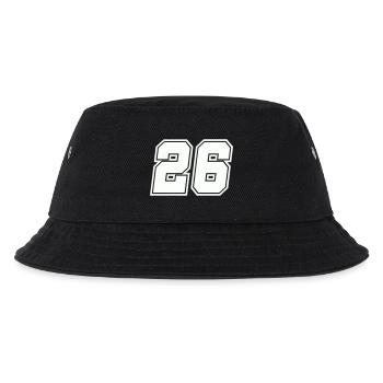 Zahl 26  - Kinder Bucket Hat - Schwarz - Vorne